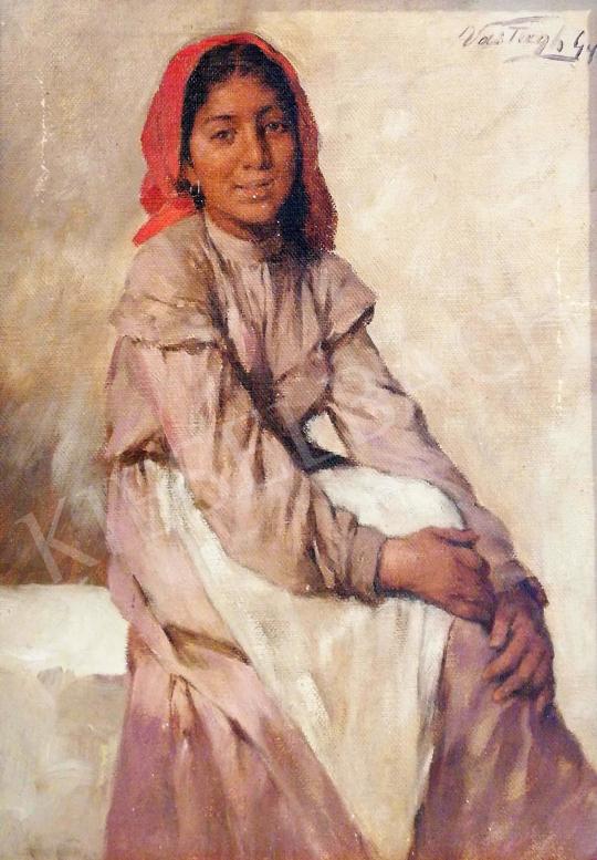 Vastagh, György - Girl with a Red Kerchief painting