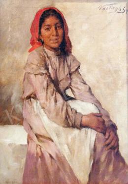 Vastagh, György - Girl with a Red Kerchief 