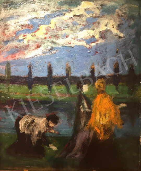  Kernstok, Károly - Three Women by the Lakeside painting