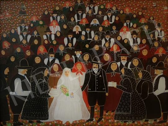 Gombkötőné Tóth, Ilona - Village Wedding, 1991 painting
