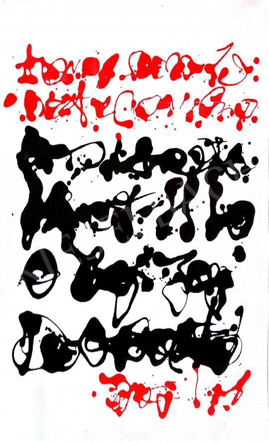  Korniss, Dezső - Red-Black Calligraphy painting