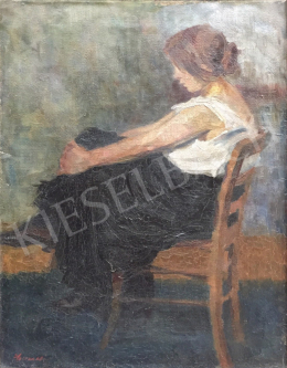 Unknown painter - Sitting Girl in a Armchair 