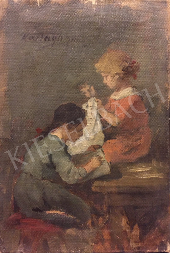 Vastagh, György - Playing Children painting