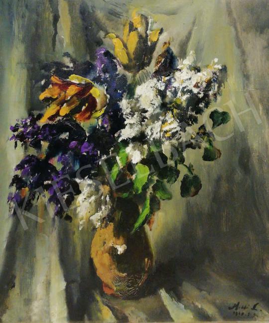  Holló, László - Spring Still-Life with Drapery, 1967 painting