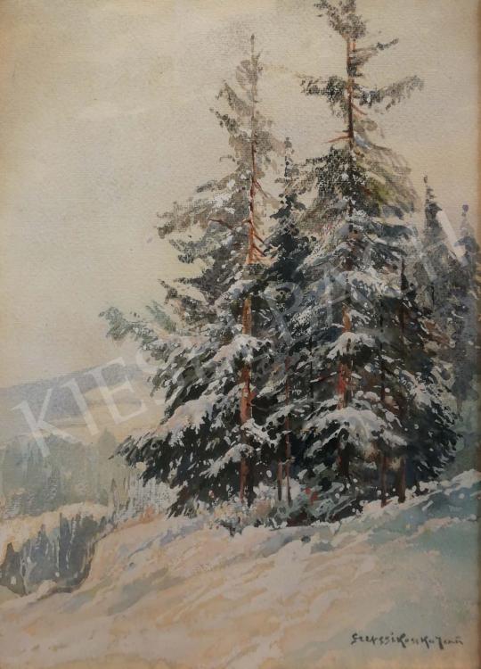 For sale Szepesi Kuszka, Jenő - Winter Forest Detail 's painting