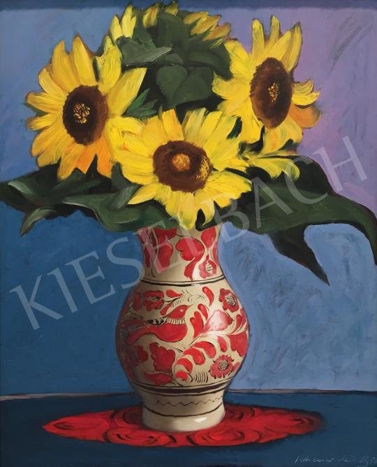 Schéner, Mihály - Sunflower Still-Life, 1976 painting