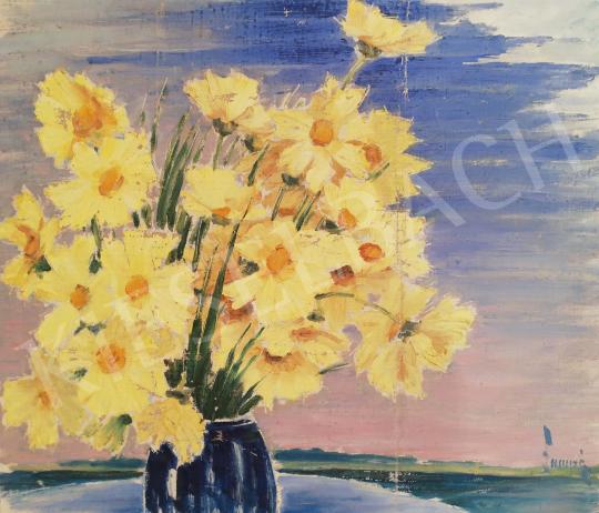 For sale Lampé, Sándor - Yellow Flowers in Vase 's painting