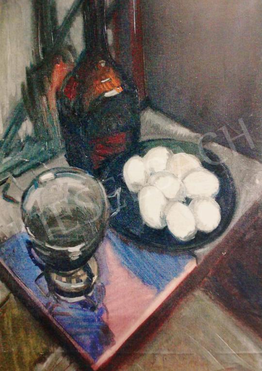 Szabados Jenő - Csendélet tojással, 1938 körül festménye