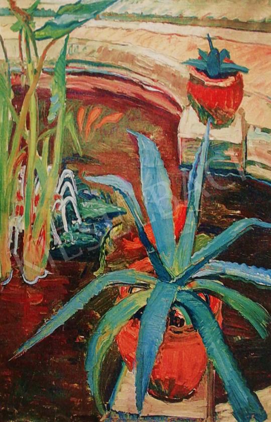 Szabados Jenő - Kaktuszok (Agavék), 1938 festménye