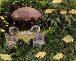 Monostori Moller, Pál - By the garden table 
