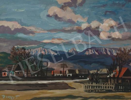  Duray Tibor - Tájkép gomolyfelhőkkel (Eső előtt) festménye