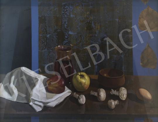 For sale  Záborszky, Viola (Fehér Istvánné) - Table Still Life with Fruits and Vegetables 's painting