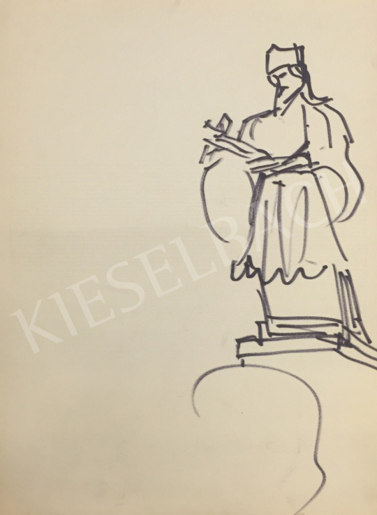 For sale  István Húth - Statue Plan 's painting