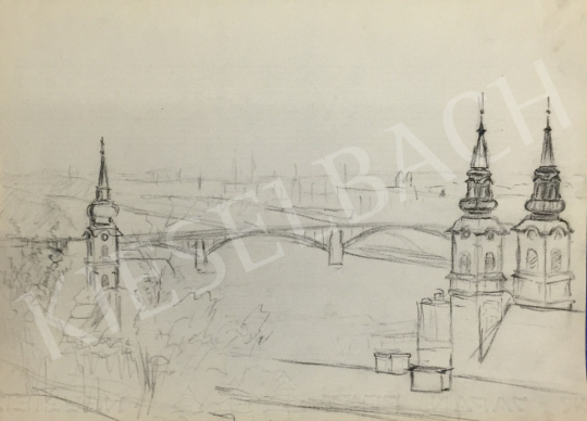 For sale  István Húth - Cityscape with Bridge 's painting