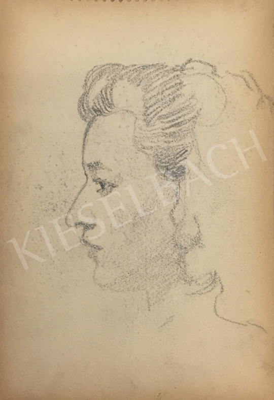 Eladó  Húth István - Női portré profilból festménye