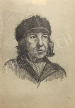 Húth István - Női kalapos portré 