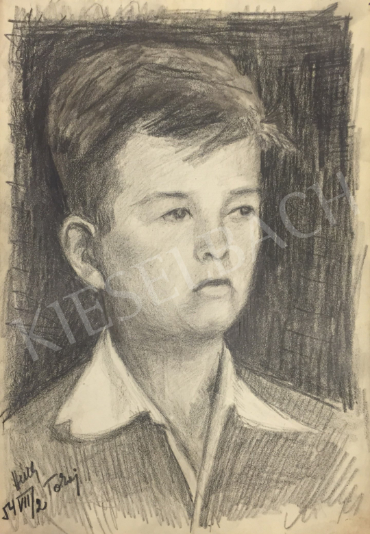 For sale  István Húth - Portrait of a Child 's painting