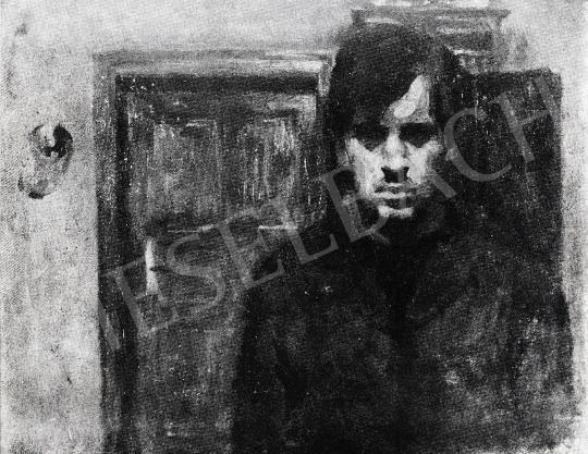  Czóbel, Béla - Self-Portrait with Door, 1903 painting