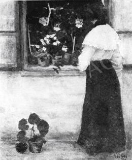  Czóbel, Béla - Girl with Window and Flowers, 1904 