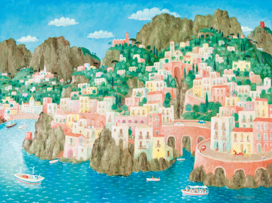 Pekáry István - Olasz tengerpart (Mediterrán nyár), 1974 | 58. Tavaszi Aukció aukció / 1 tétel