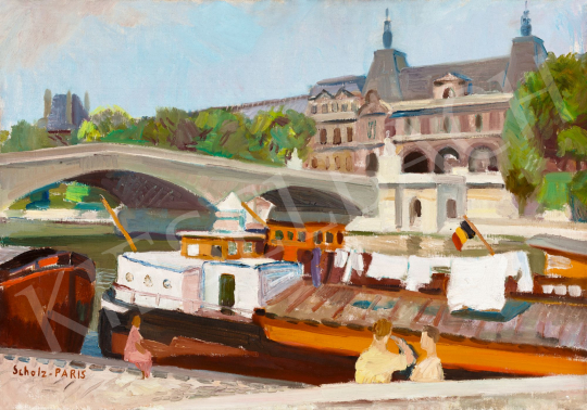 Scholz, Erik - The Seine Bank with the Louvre in the Background | 58th Spring Auction auction / 19 Lot