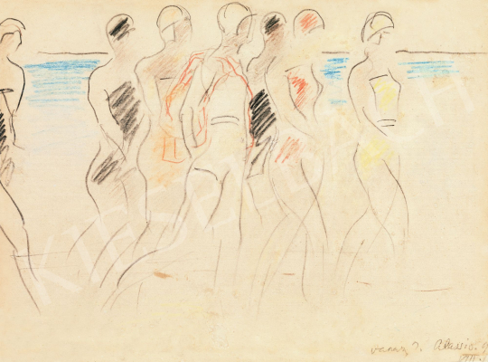  Vaszary János - Olasz tengerparton II. (Akiket néznek), 1922 | 58. Tavaszi Aukció aukció / 86 tétel