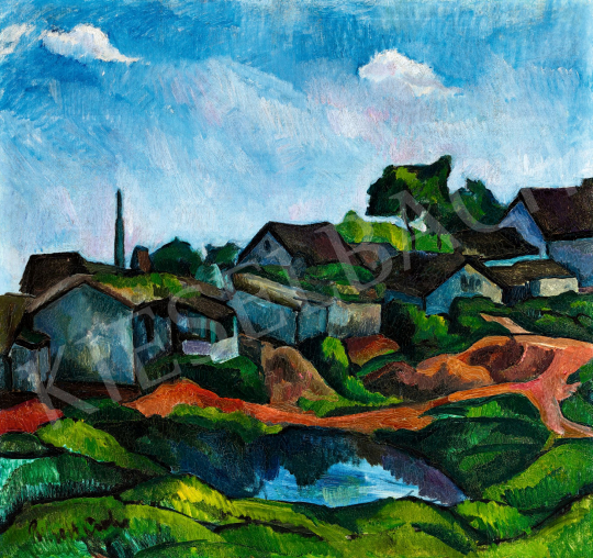  Perlrott Csaba, Vilmos - Landscape with Houses, between 1915-1920 | 58th Spring Auction auction / 90 Lot