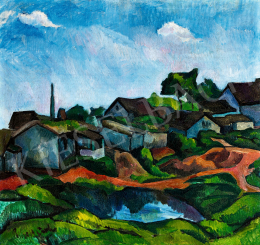  Perlrott Csaba, Vilmos - Landscape with Houses, between 1915-1920 