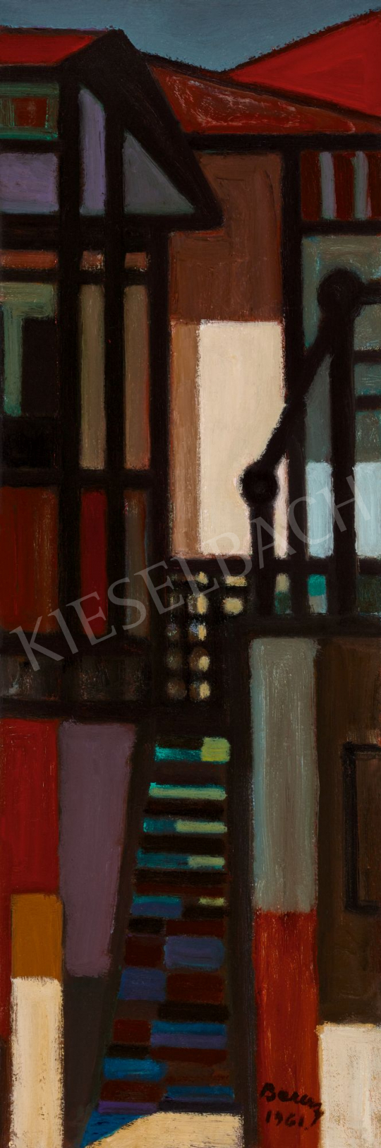  Barcsay, Jenő - Courtyard in Szentendre in the Evening, 1961 | 58th Spring Auction auction / 134 Lot