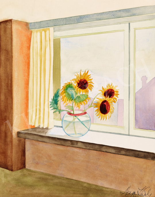 Nagy Károly - Virágcsokor a Bauhaus villa ablakában  | 58. Tavaszi Aukció aukció / 143 tétel