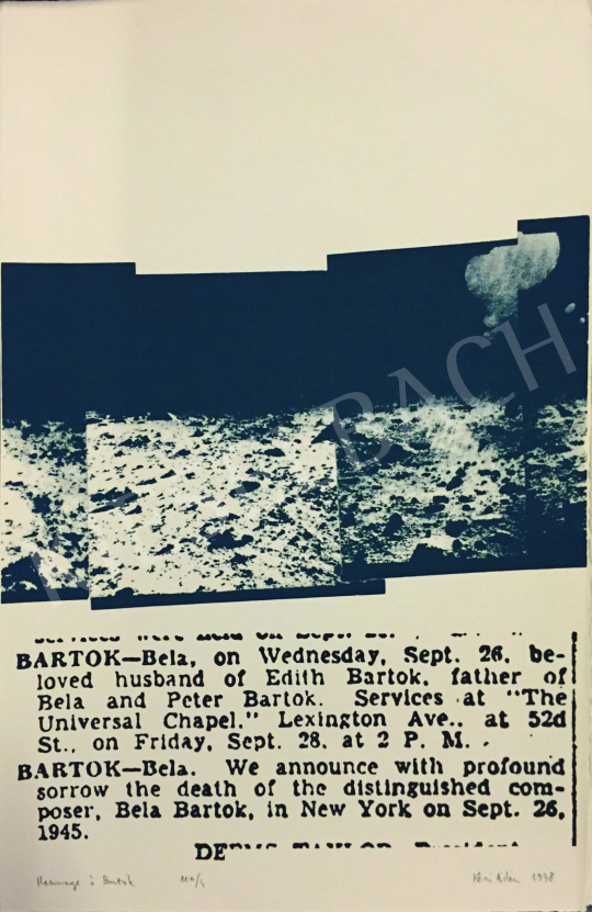 Kéri Ádám - Bartók emlékére - Hommage á Bartók (Emlékalbum, 32 lap) Budapest-Paris, 1978-1979 | 58. Tavaszi Aukció aukció / 205 tétel