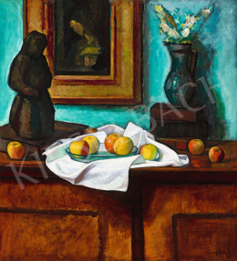  Czigány, Dezső - Still-Life with Statue, Apples and Flowers, early 1910s 