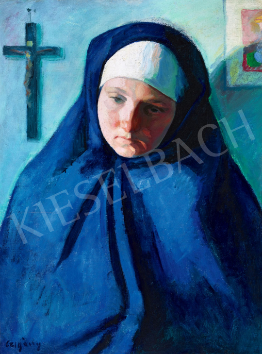  Czigány Dezső - Áhitat (Kék hangulat), 1913 és 1915 között | 58. Tavaszi Aukció aukció / 127 tétel