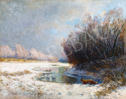 Ujváry, Ignác - Brook-Side in Winter, 1906 