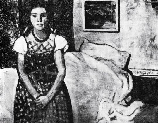  Czóbel Béla - Kislány ágy előtt, 1905 festménye