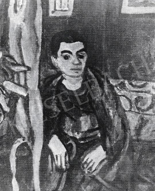  Czóbel, Béla - Portrait of Mrs. Kernstok, 1924 painting