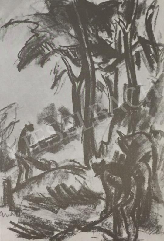 Gráber Margit - Talicskázó, 1928 k. festménye