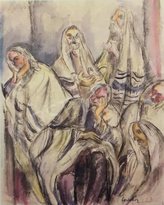 Gráber Margit - Imádkozó zsidók, 1923 festménye