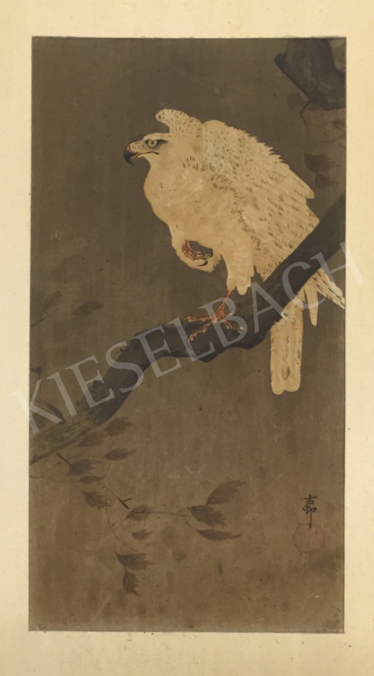 Eladó  Ismeretlen művész olvashatatlan szignóval - Faágon ülő madár festménye