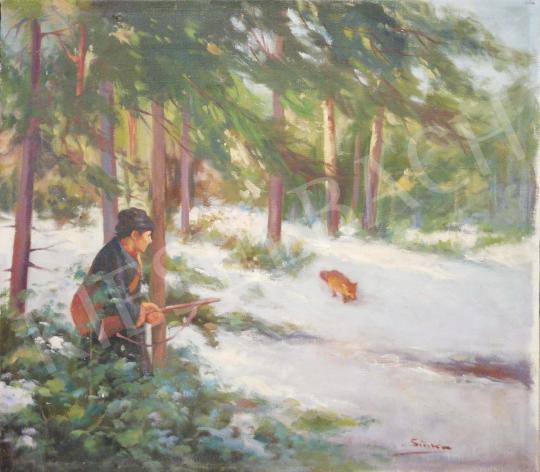 For sale Sinka, Mátyás - Fox Hunting in Winter Forest 's painting