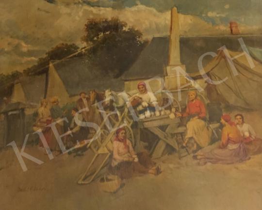 Deák Ébner, Lajos - Market Place painting