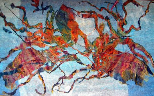  Gönci András - Arax Kék-Piros Textilkép festménye