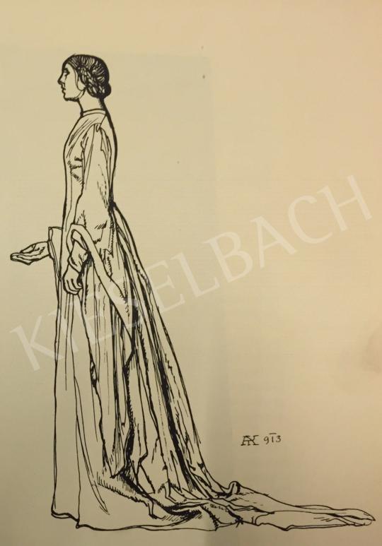 Körösfői Kriesch Aladár - Női tanulmány festménye