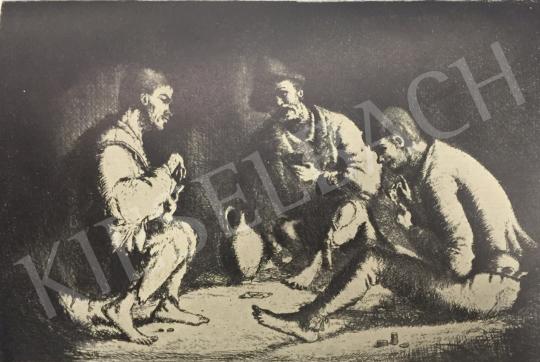  Rudnay, Gyula - Beggars Playing Cards painting