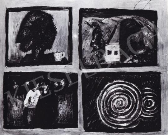  Román György - Képek a falon, 1977 festménye