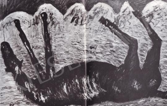  Román György - Fetrengő ló, 1977 festménye