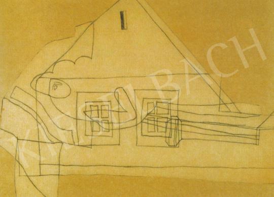 Vajda, Lajos - House with Figure, 1936-37 painting