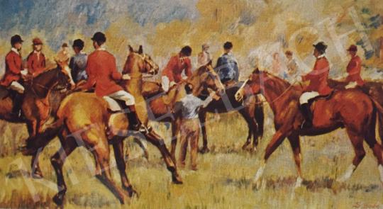  Bodó Sándor - Róka vadászat előtt festménye