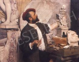 Temple, János (Temple, Hans) - Alajos Stróbl at Work, 1886 