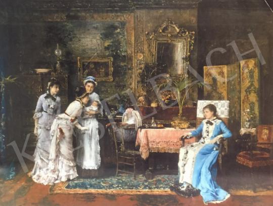  Munkácsy, Mihály - The Baby's Visitors,1879 painting